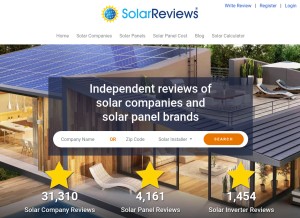 How solarreviews.com looks like on a tablet such as an iPad.