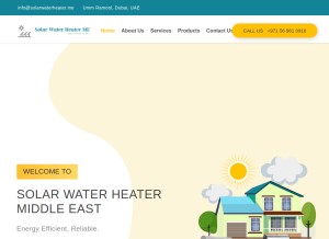 How solarwaterheater.me looks like on a tablet such as an iPad.