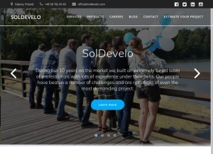 How soldevelo.com looks like on a tablet such as an iPad.