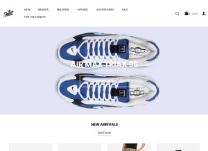 How solefiness.com looks like on a tablet such as an iPad.