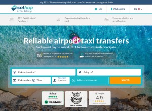 How solhop.com looks like on a tablet such as an iPad.