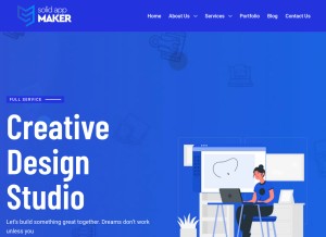 How solidappmaker.com looks like on a tablet such as an iPad.