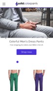 How solidcolorpants.com looks like on a mobile device such as an iPhone.