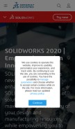 How solidworks.com looks like on a mobile device such as an iPhone.