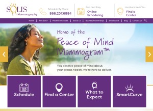 How solismammo.com looks like on a tablet such as an iPad.