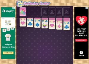 How solitaireeaster.com looks like on a tablet such as an iPad.