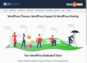How solostream.com looks like on a tablet such as an iPad.