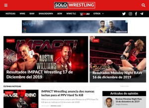 How solowrestling.com looks like on a tablet such as an iPad.