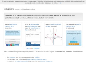How solumaths.com looks like on a tablet such as an iPad.