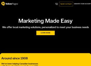 How solutions.yp.ca looks like on a tablet such as an iPad.