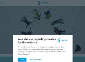 How solvay.com looks like on a tablet such as an iPad.