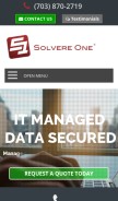 How solvereone.com looks like on a mobile device such as an iPhone.