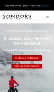 How sondors.com looks like on a mobile device such as an iPhone.
