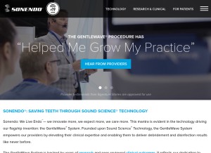 How sonendo.com looks like on a tablet such as an iPad.