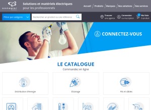 How sonepar.fr looks like on a tablet such as an iPad.