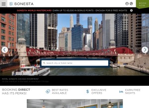 How sonesta.com looks like on a tablet such as an iPad.