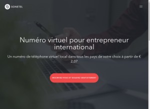 How sonetel.com looks like on a tablet such as an iPad.