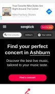 How songkick.com looks like on a mobile device such as an iPhone.