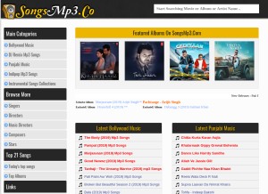 How songsmp3.world looks like on a tablet such as an iPad.