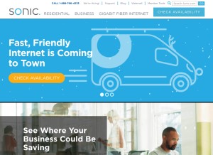 How sonic.com looks like on a tablet such as an iPad.