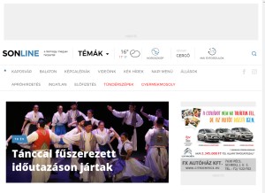 How sonline.hu looks like on a tablet such as an iPad.