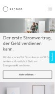 How sonnenbatterie.de looks like on a mobile device such as an iPhone.