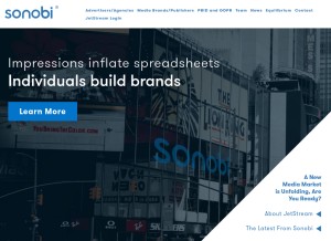 How sonobi.com looks like on a tablet such as an iPad.