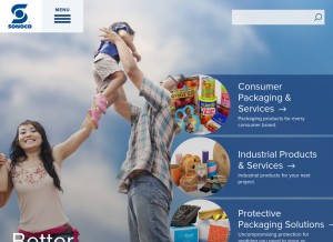 How sonoco.com looks like on a tablet such as an iPad.