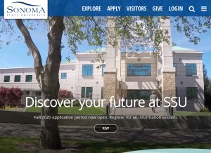 How sonoma.edu looks like on a tablet such as an iPad.