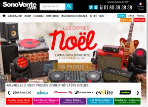 How sonovente.com looks like on a tablet such as an iPad.