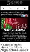 How sonsoflibertytees.com looks like on a mobile device such as an iPhone.