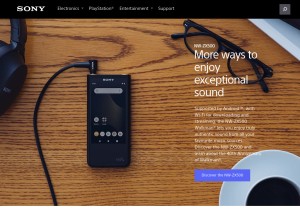 How sony-asia.com looks like on a tablet such as an iPad.