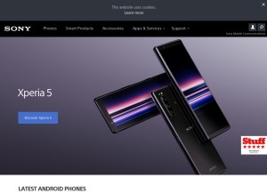 How sonyericsson.com looks like on a tablet such as an iPad.