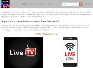 How sonyliv.vip looks like on a tablet such as an iPad.