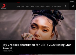 How sonymusiccmg.com looks like on a tablet such as an iPad.