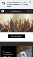 How sonyrewards.com looks like on a mobile device such as an iPhone.