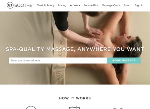 How soothe.com looks like on a tablet such as an iPad.