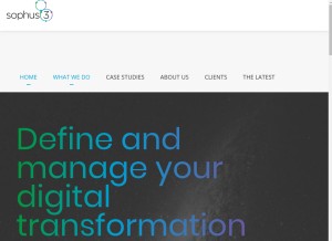 How sophus3.com looks like on a tablet such as an iPad.