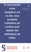 How sorbonne-universite.fr looks like on a mobile device such as an iPhone.