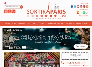 How sortiraparis.com looks like on a tablet such as an iPad.