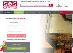 How sos-accessoire.com looks like on a tablet such as an iPad.