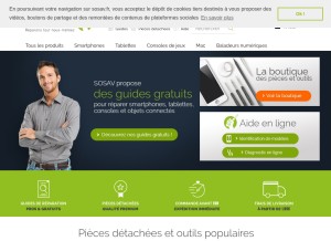 How sosav.fr looks like on a tablet such as an iPad.