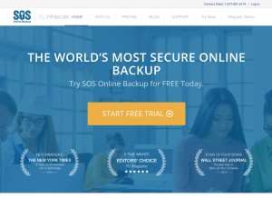 How sosonlinebackup.com looks like on a tablet such as an iPad.