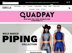 How sosorella.com looks like on a tablet such as an iPad.