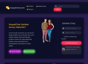 How sosyalchat.com looks like on a tablet such as an iPad.
