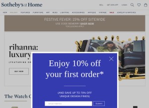 How sothebyshome.com looks like on a tablet such as an iPad.