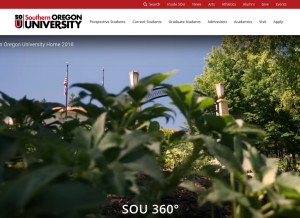 How sou.edu looks like on a tablet such as an iPad.