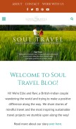How soul-travelblog.com looks like on a mobile device such as an iPhone.
