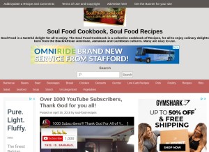 How soulfoodcookbook.com looks like on a tablet such as an iPad.