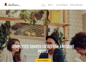 How soulrooms.com looks like on a tablet such as an iPad.